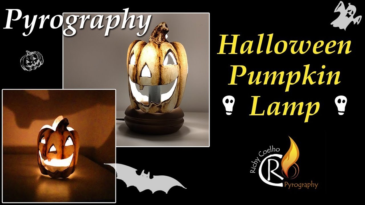 Pyrography &ndash; Halloween Pumpkin Lamp