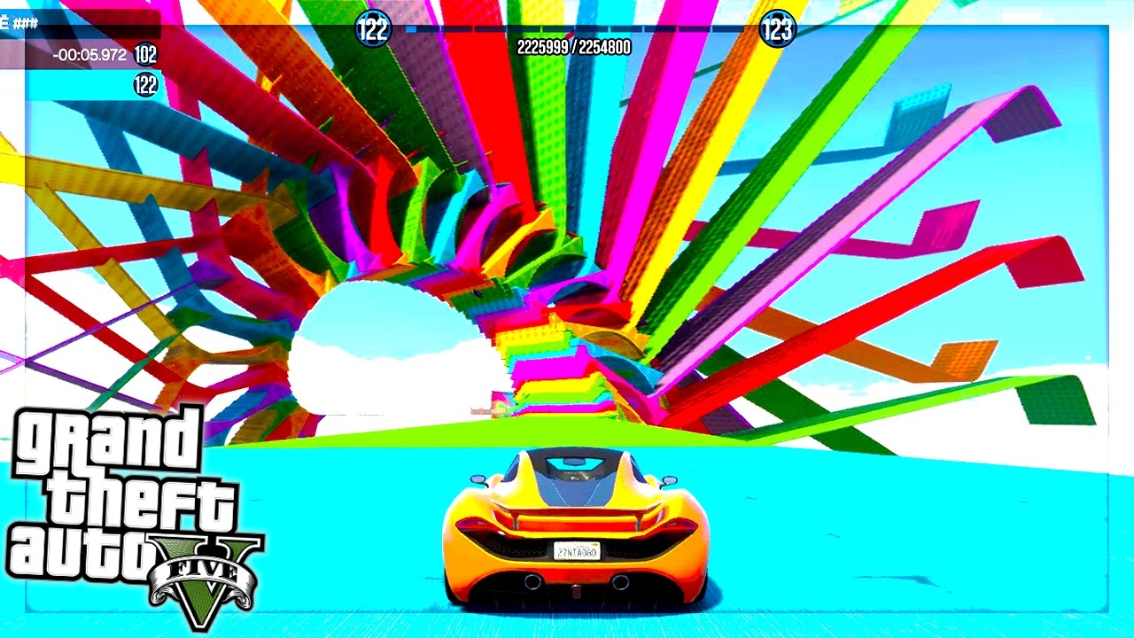 Sky High Rainbow Stunt Races (GTA 5 Versus)