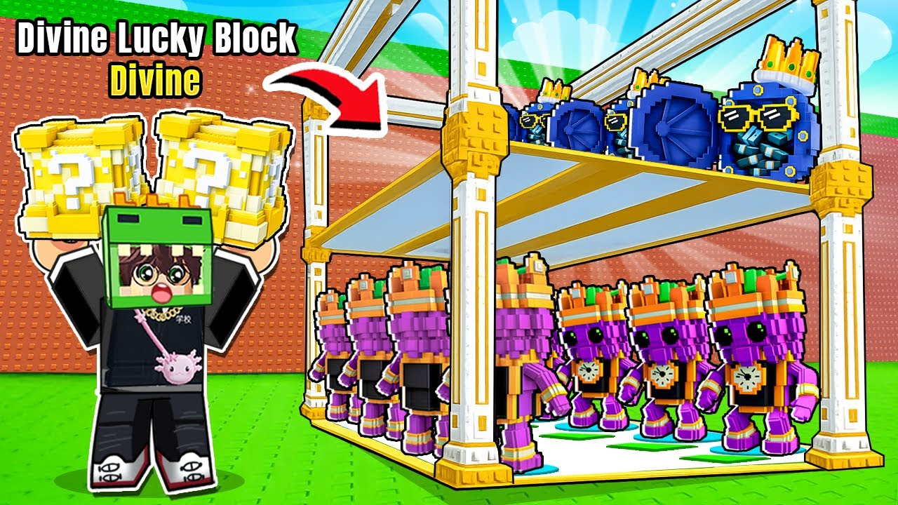 KHANGG MỞ 100 HÒM DIVINE LUCKY BLOCK BẮT ĐẦU LẠI VỚI BRAINROT 600SP/S | THOÁT KHỎI SÓNG THẦN ROBLOX