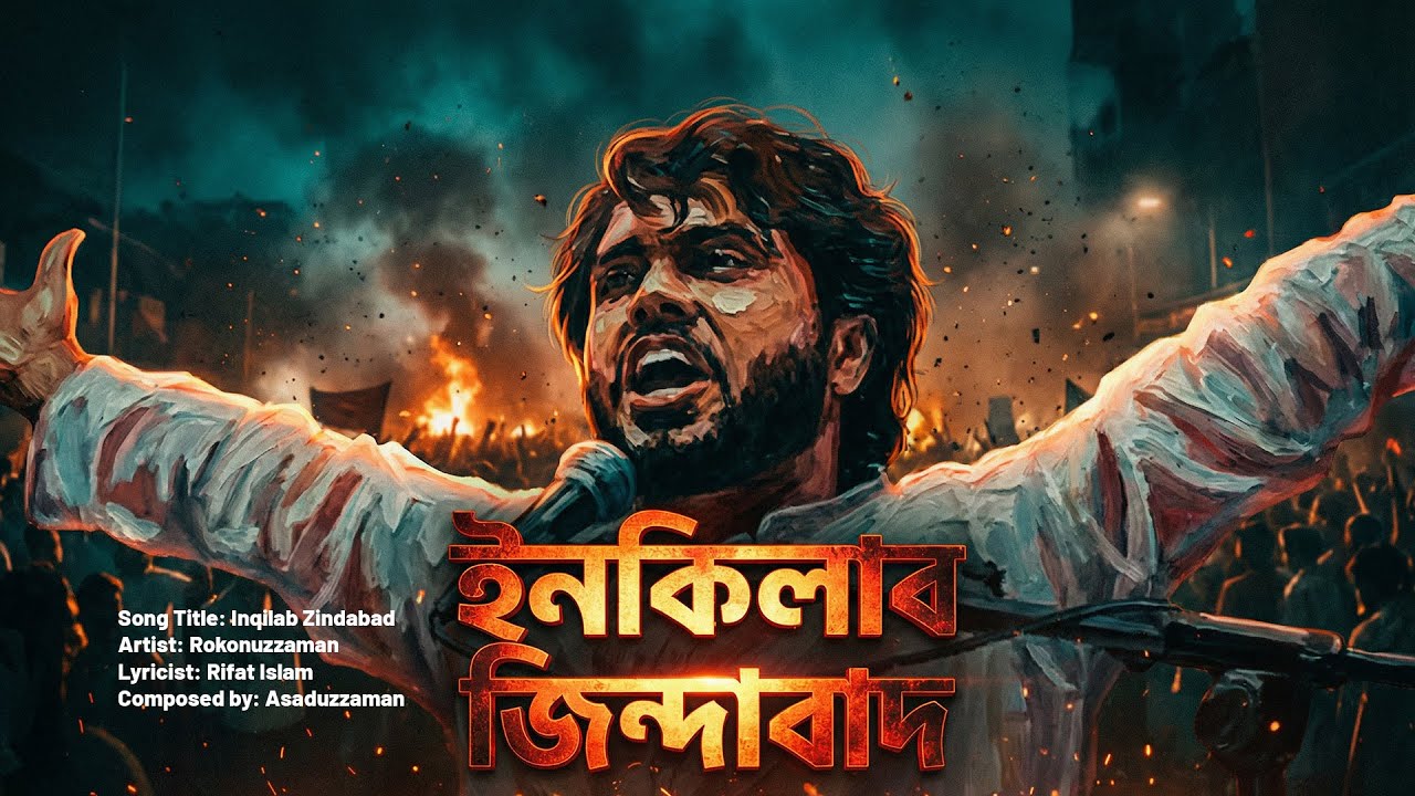 ইনকিলাব জিন্দাবাদ | শহীদ শরীফ ওসমান হাদী নিয়ে বিপ্লবী গান | শিল্পি রোকনুজ্জামান