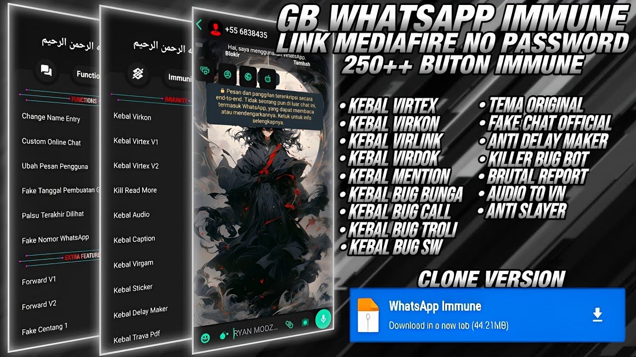 GB WA IMMUNE TERBARU 2023 NO PASSWORD || KEBAL AL BUG || ANTI VIRTEX