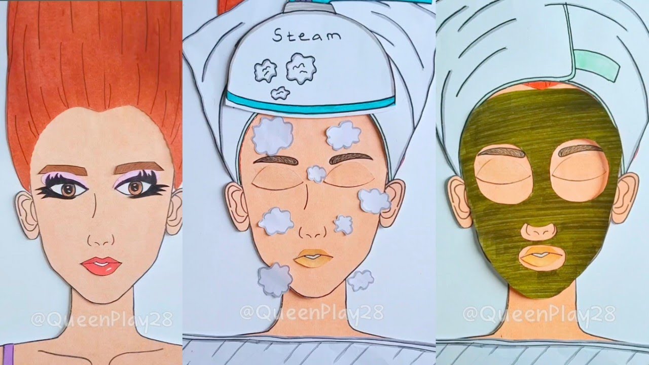 [👑Paper Play👑] Relaxing Paper Facial Spa 💆‍♀️ | Queen Play