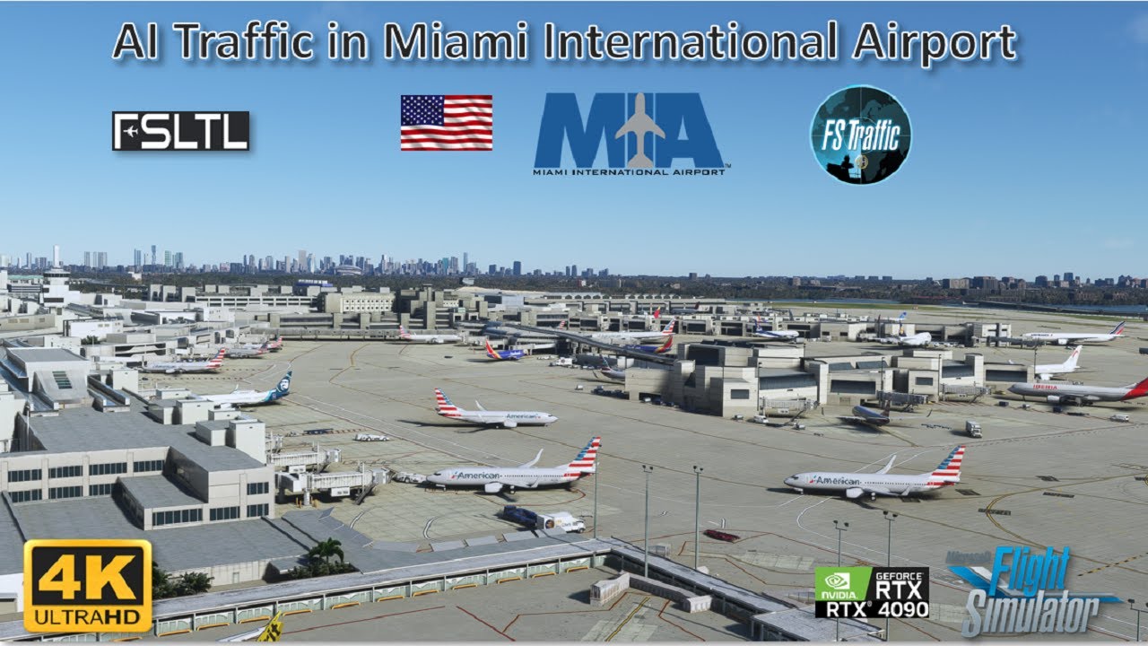 FS 2020 - FSLTL with FS Traffic AI Traffic in Miami International Airport