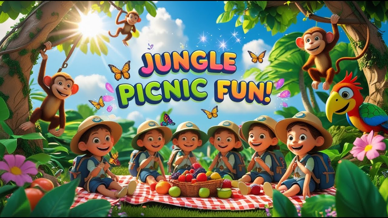 Jungle Picnic Fun | Kids Rhyme & Adventure Poem | Fun Nature Song for Children