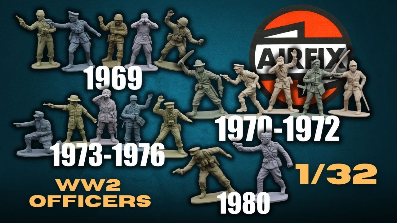 1970s Airfix 1/32 Scale WW2 Officers. Toy Soldier Nostalgia!!