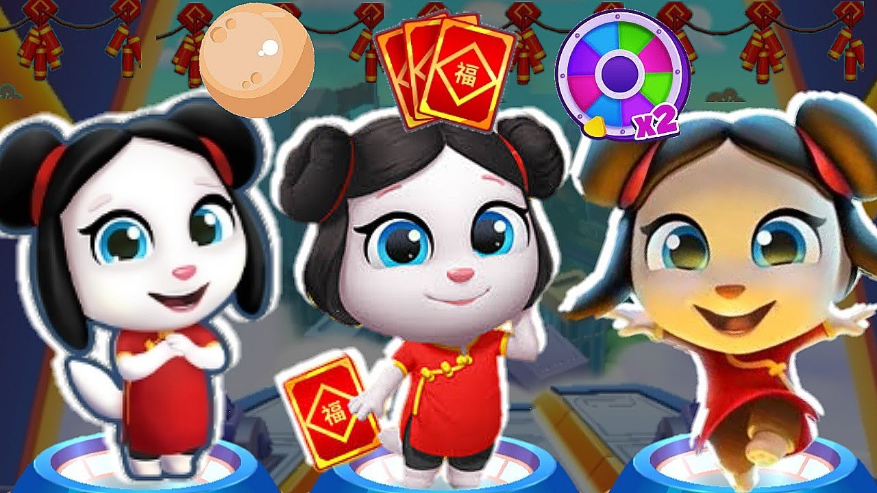 Talking Tom Gold Run Lucky SPIN Unlocked Lucky Angela FORTUNE FESTIVAL & MOON FESTIVAL event