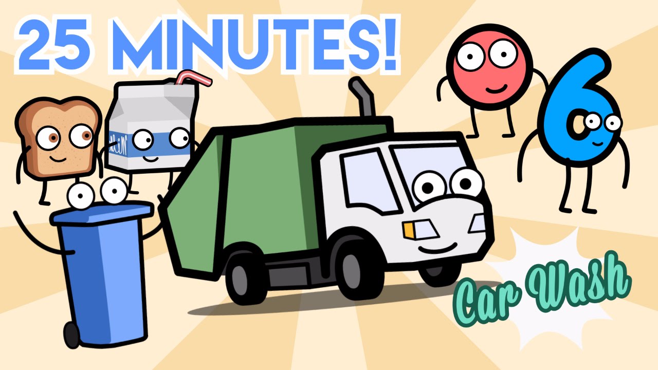 Mr Munchie the Garbage Truck Learning Compilation! Garbage Truck Learning Numbers, Shapes and more!