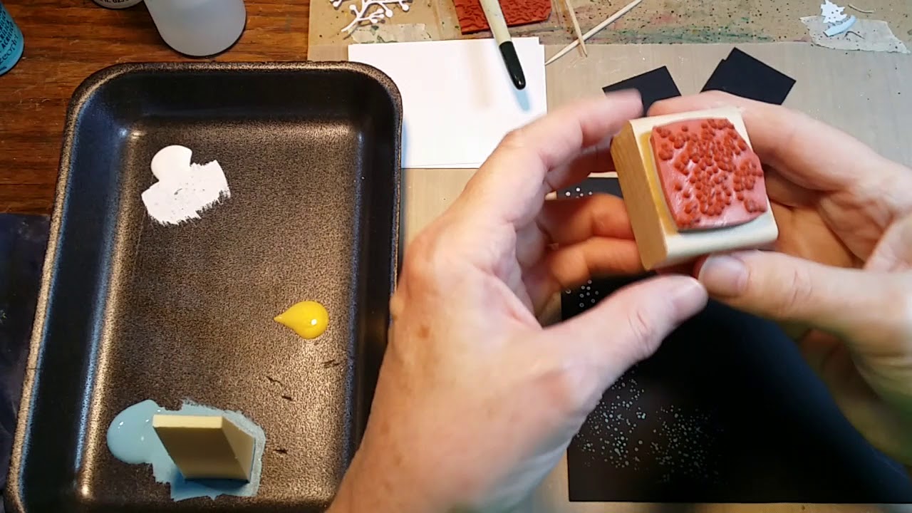 Stamping with acrylic paint