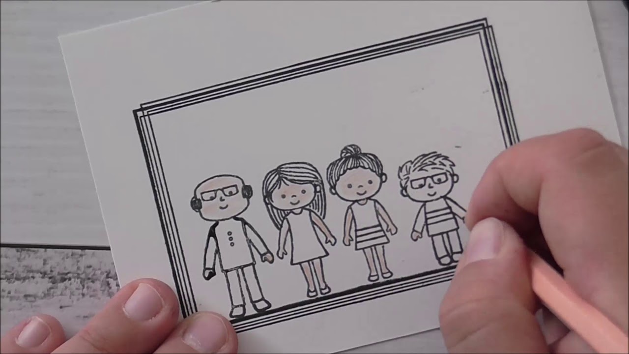 Stampin Up! Family & Friends Swirly Frames Crackle Paint Card