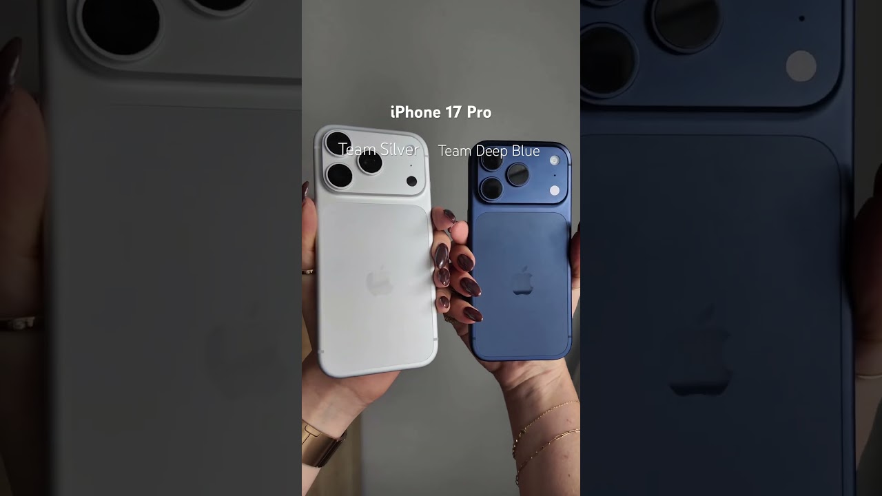 iPhone 17 Pro Silver vs Deep Blue?! #iphone #iphone17 #iphone17pro #iphone17promax #apple #tech