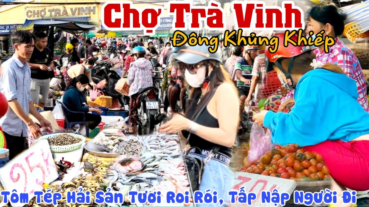 Đông Khủng Khiếp CHỢ TRÀ VINH - CHEN CHÂN ĐI HOÀI KHÔNG HẾT CHỢ, TÔM TÉP HẢI SẢN TƯƠI ROI RÓI |KPVL