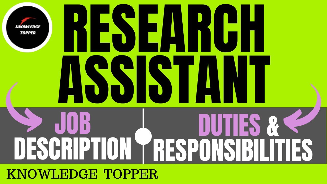 Research Assistant Job Description | Research Assistant Kya Hota Hai | Research Assistant Work