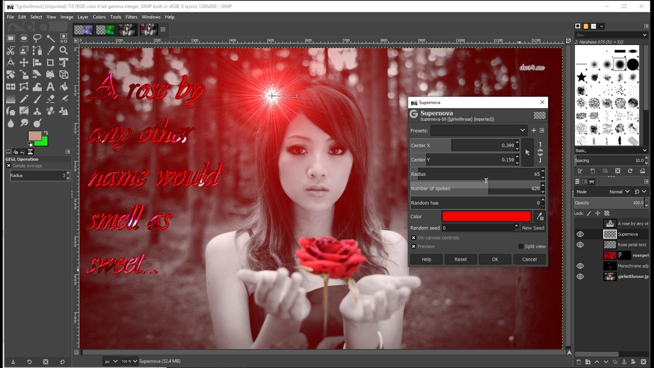 GIMP Tutorial 05 - Lens flare and supernova