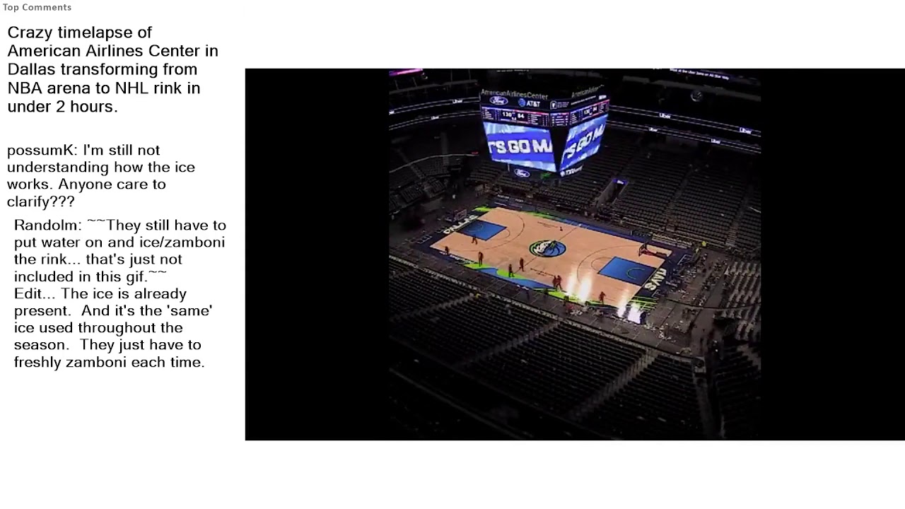 Top Reddit Video - Be AMAZED: Crazy timelapse of American Airlines Center in Dallas transformin...