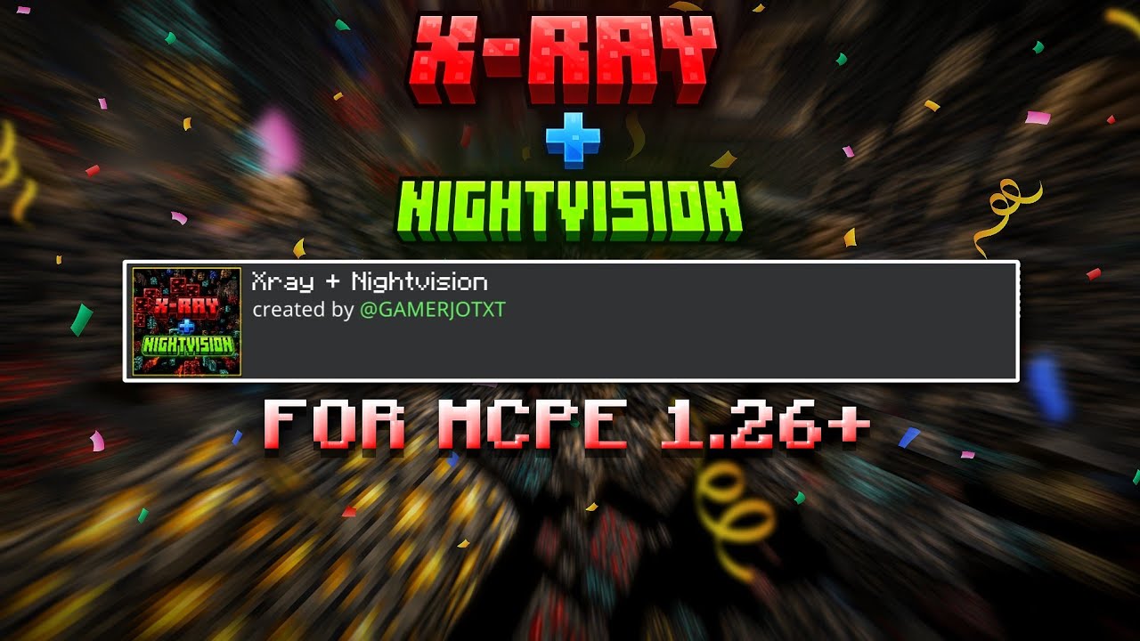 Xray + Night Vision For MCPE 1.26+ (100% WORKING)