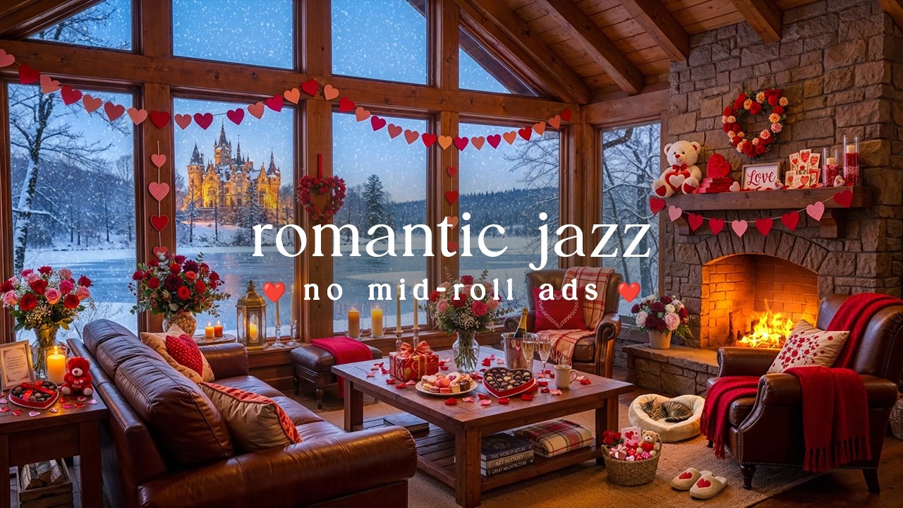 💖 Cozy Valentine Jazz (NO MID-ROLL ADS) – Cozy Love Ambience for Relaxation