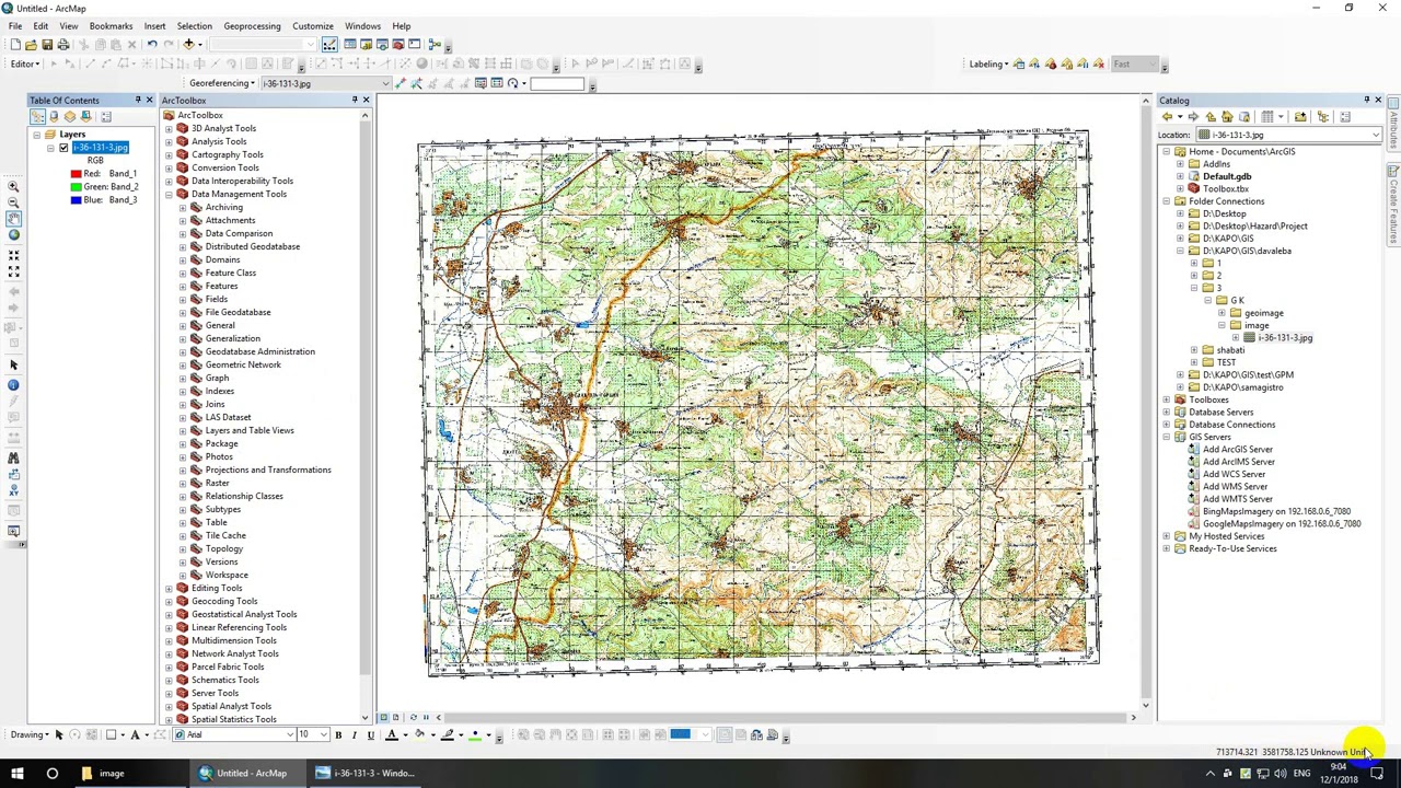 Georeferencing topo map with projected coordinates