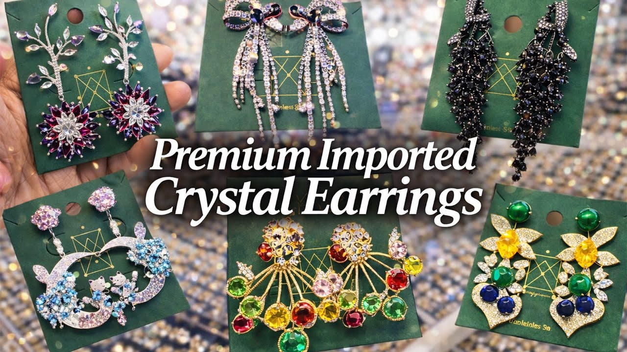 Premium Imported Crystal Earrings | Best Crystal Earrings | Imported Jewellery Collection