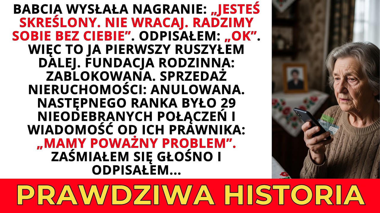 Babcia zostawiła wiadomość: 'Nie wracaj' — więc zamroziłem fundację rodzinną i anulowałem sprzedaż.
