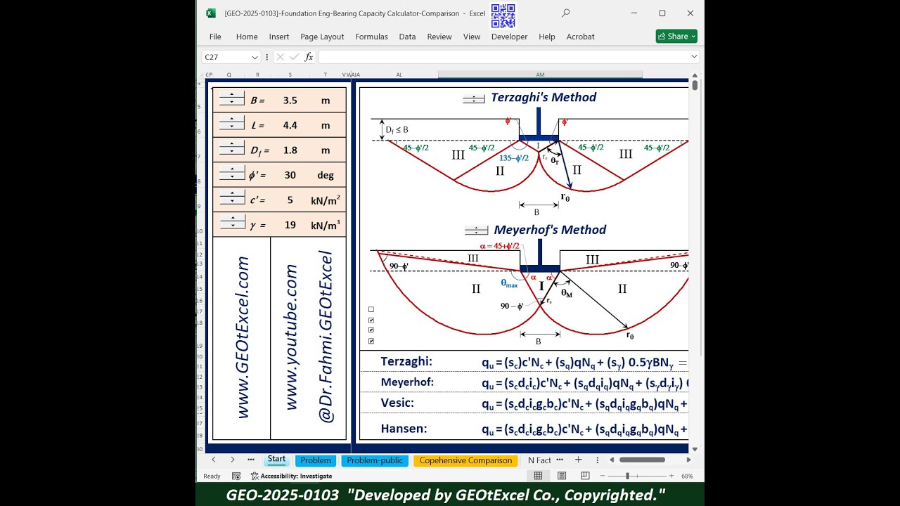 Geotechnical Excel Spreadsheets: GEOtExcel-2025