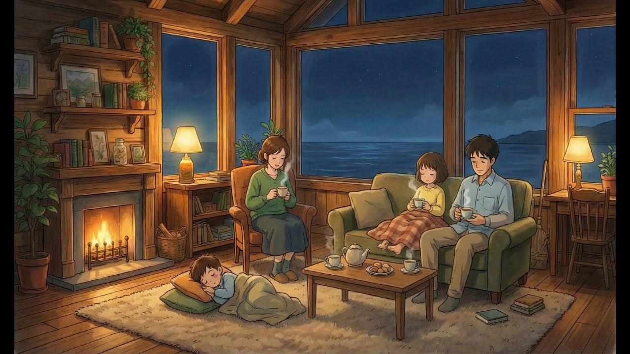 From a Rainy Evening to a Peaceful Morning by the Sea | A Cozy Ghibli Home