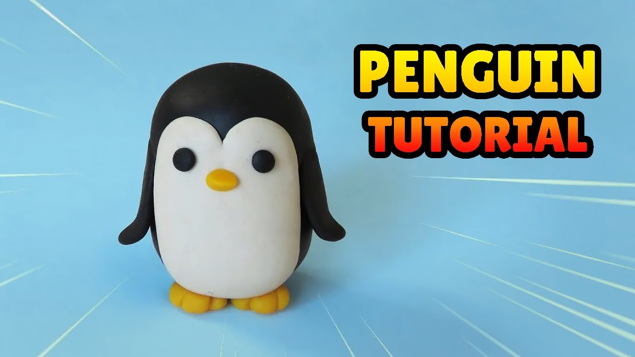 🔴DIY How to make a PENGUIN - Easy Polymer Clay and Fondant Cakes Tutorial