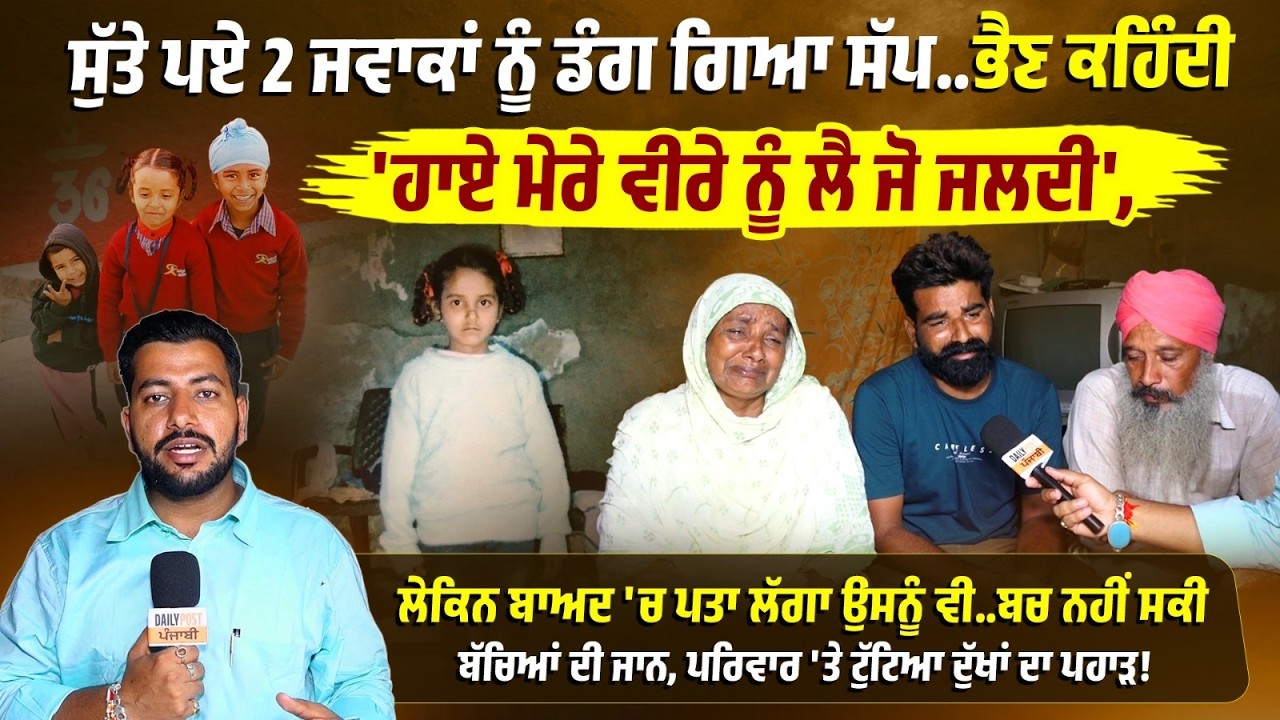 ਸੁੱਤੇ ਪਏ 2 ਜਵਾਕਾਂ ਨੂੰ ਡੰਗ ਗਿਆ ਸੱਪ..ਭੈਣ ਕਹਿੰਦੀ 'ਹਾਏ ਮੇਰੇ ਵੀਰੇ ਨੂੰ ਲੈ ਜੋ ਜਲਦੀ', ਲੇਕਿਨ ਬਾਅਦ 'ਚ ਪਤਾ ਲੱਗਾ