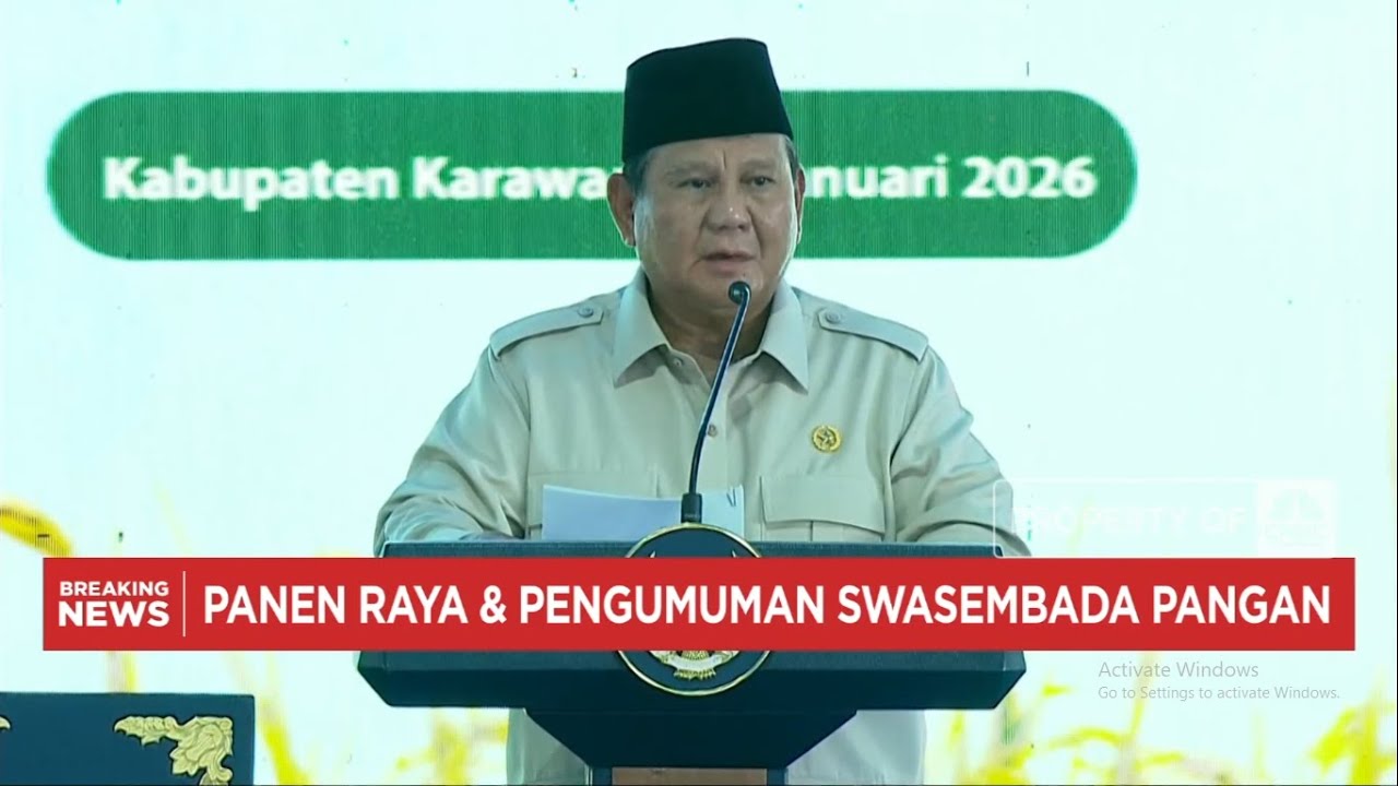 Prabowo Umumkan Keberhasilan RI Capai Swasembada Pangan Nasional