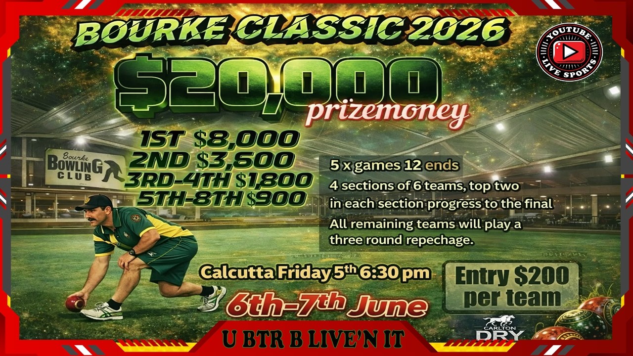 🎯 Bourke Classic Pairs &ndash; LIVE Round 5 & Quarter Finals ⚡ | Do or Die Bowls | YouTube Live Sports