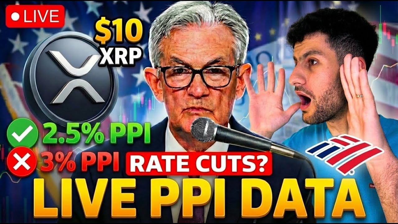 LIVE PPI DATA: XRP +  Bank of America Earnings, Rate Cuts???