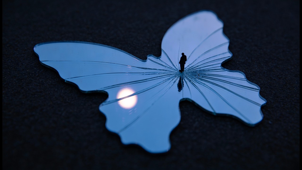 broken reflections.