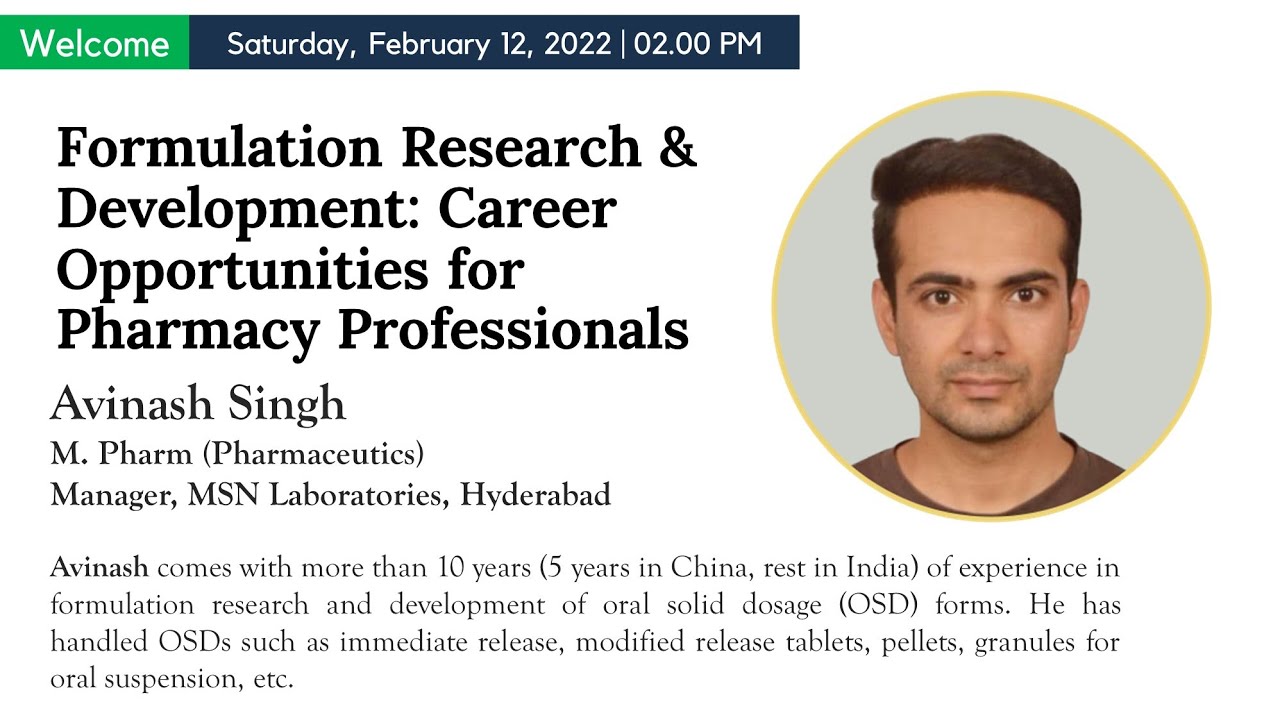 Career Opportunities in Formulation Research &  Development
