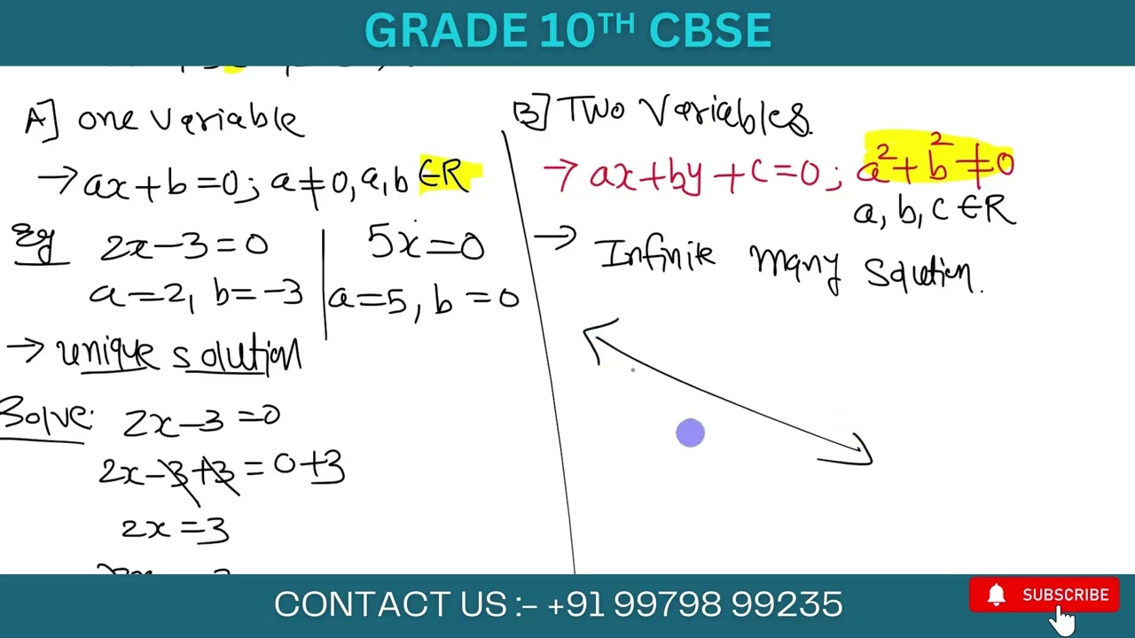 Class 10 Maths | Pair of Linear Equations in Two Variables | Simple Explanation