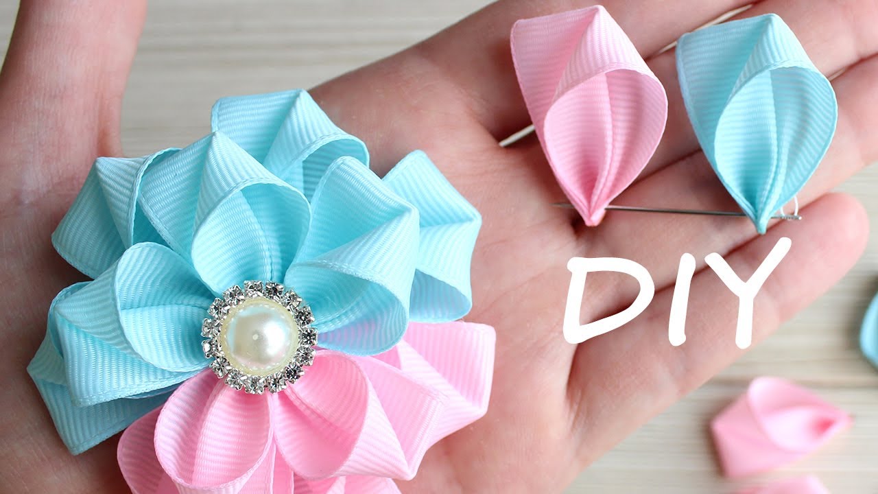 🌸 Цветок из лент 🌸 Ribbon flower 🌸