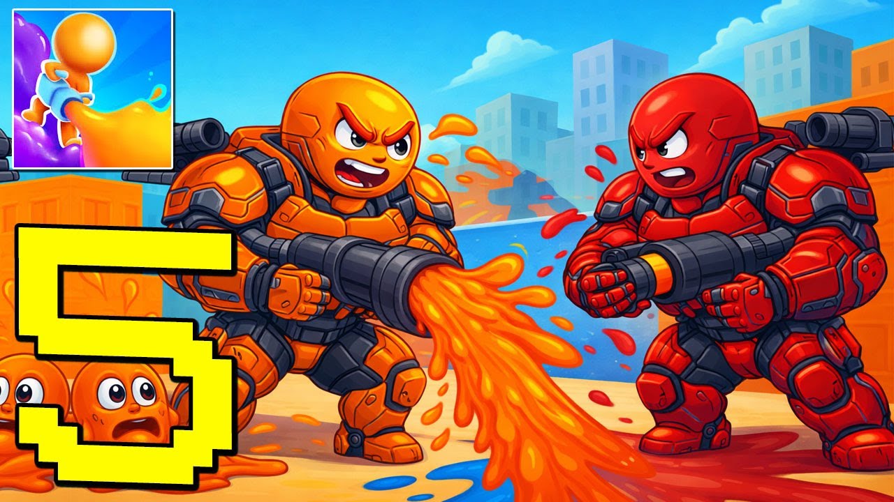 Dye Hard - Gameplay Walkthrough Part 5 - Shooting, Team up, Color War,  (Android,iOS)