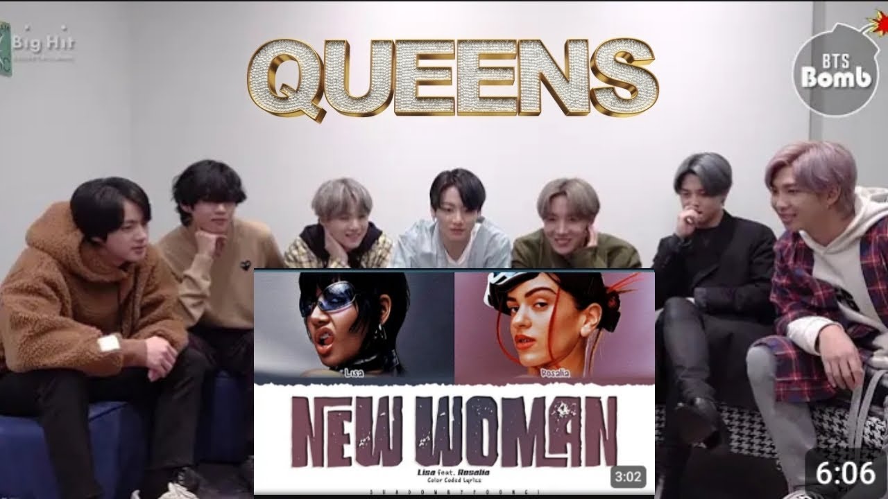 BTS Reaction to Lisa ' New woman ' FT Rosalia colour coded lyrics [Fan-made 🩷💜]
