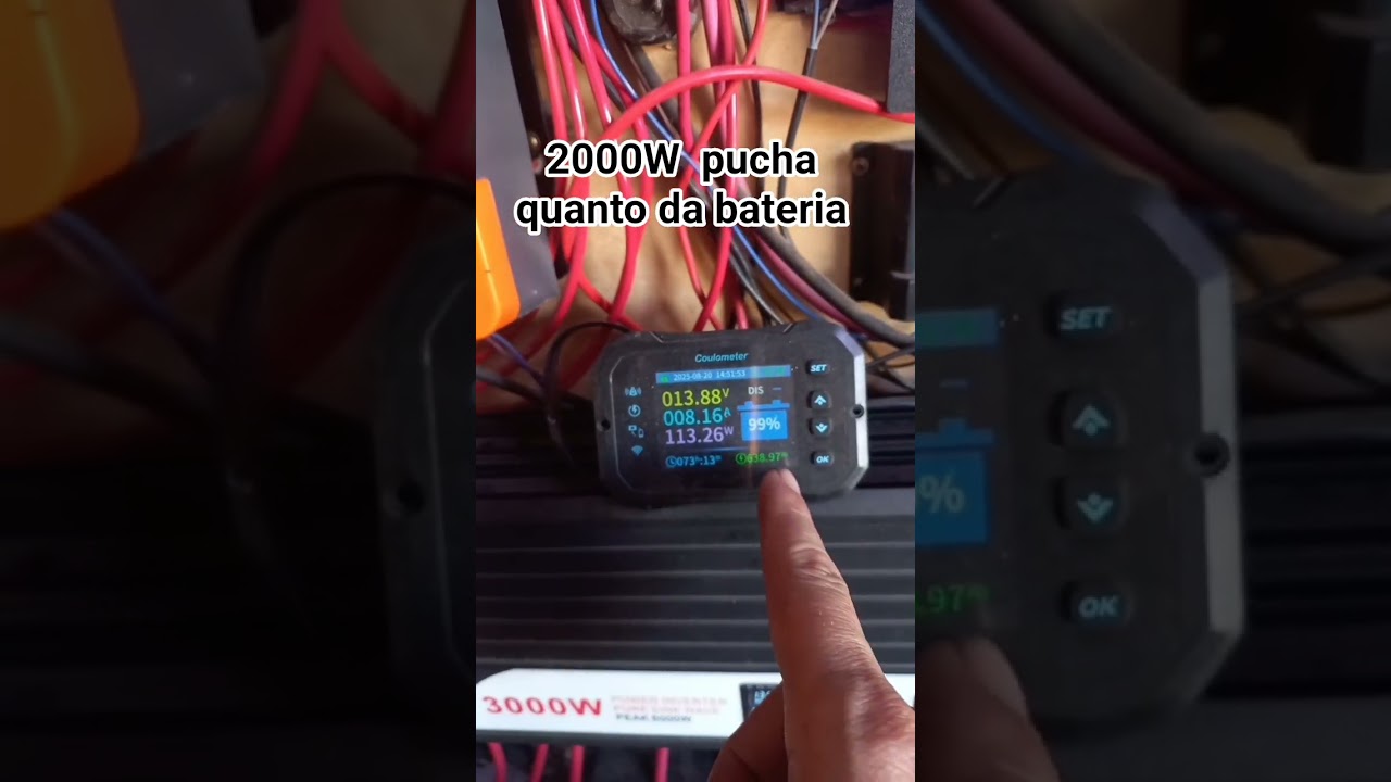 quanto pucha da bateria 2000W #jpeletro #energiasolar #offgrind #offgrindraiz
