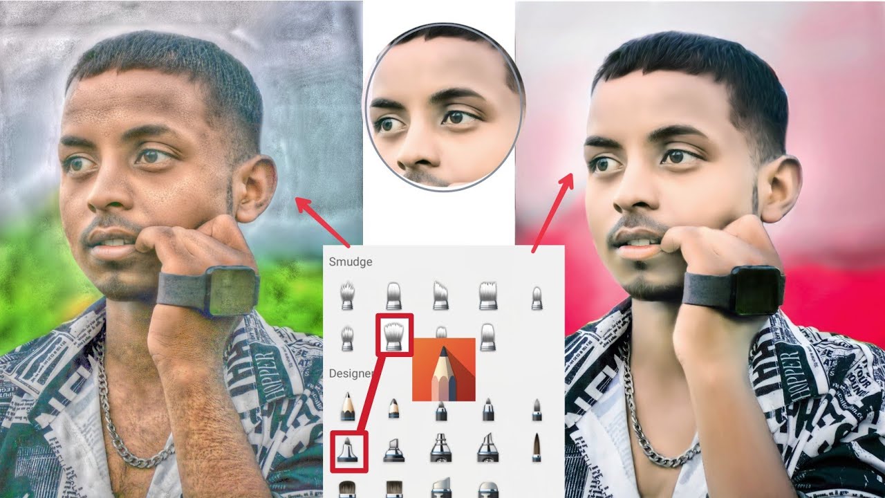 Autodesk Face Smooth Editing Step By Step || Autodesk Sketchbook background+Face Smooth New Tutorial