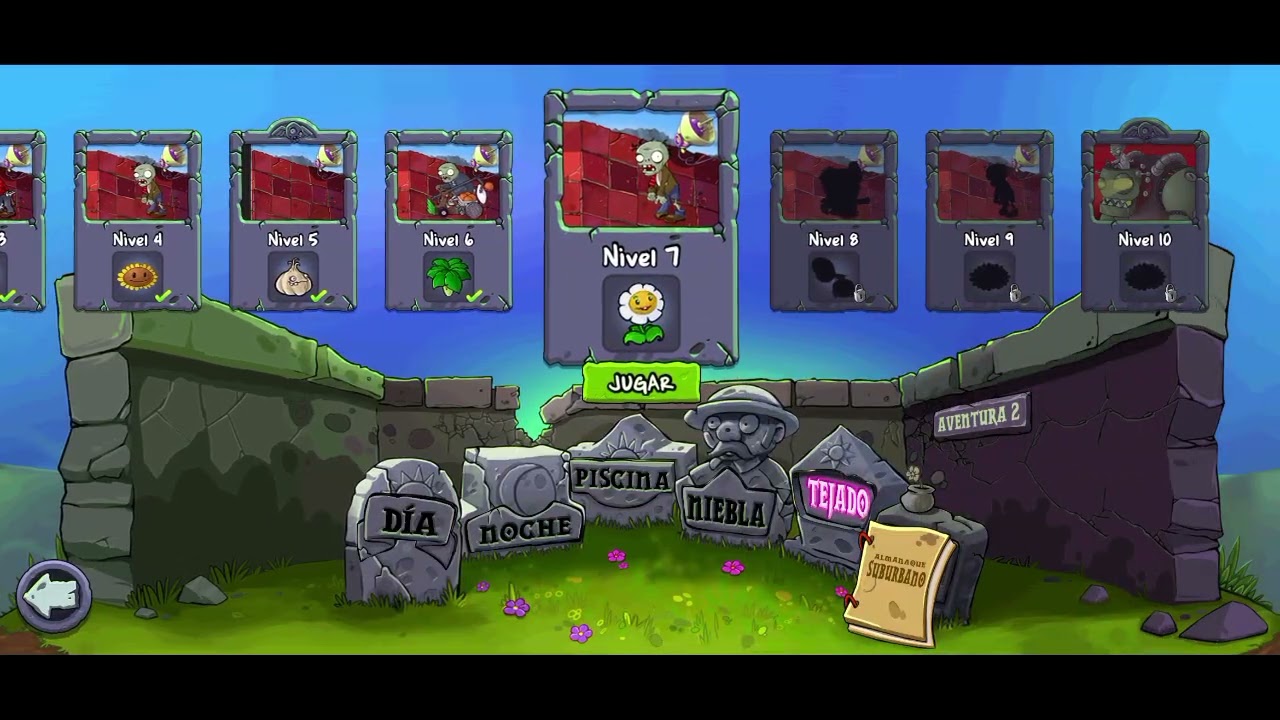 Jugando Plantas vs Zombies