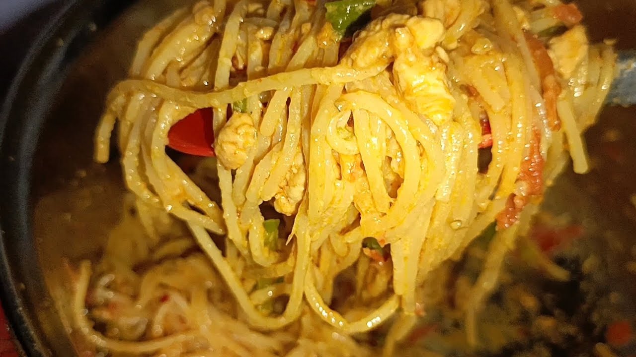 Chicken Spaghetti recipe 🍴 || chicken & vegetables spaghetti