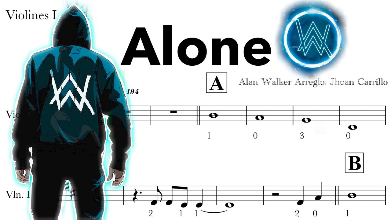 #Musicsheets Alan Walker -ALONE - Violin sheets - partitura violino