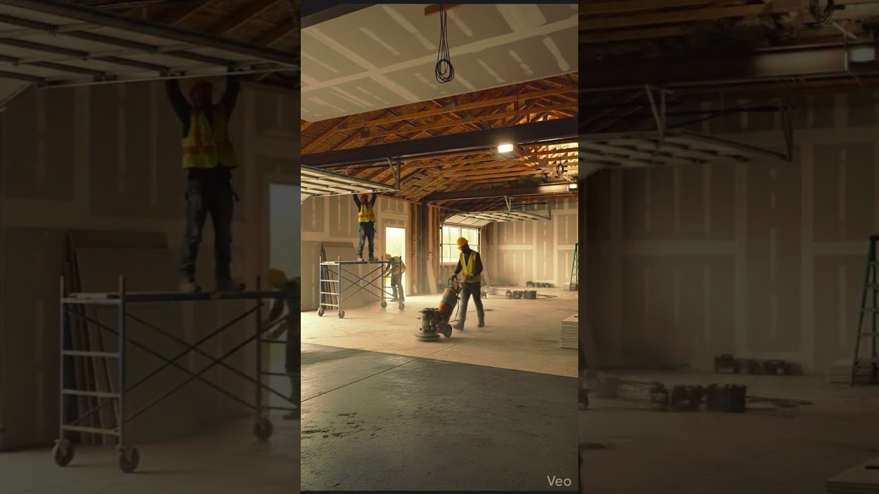 Two Car Garage Makeover Into a High End Car Showroom Epoxy Floor Timelapse