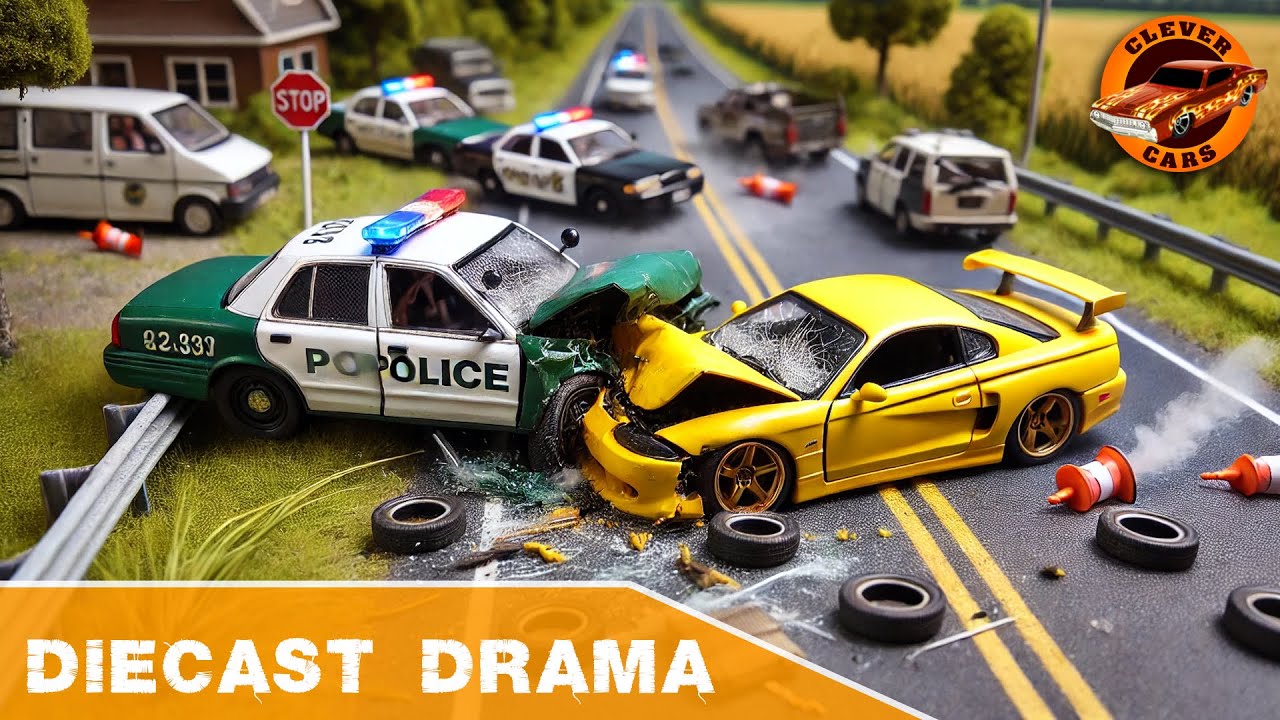 1850+ Diecast Cars in Action – Police Pursuits, Crashes & Rescue Operations
