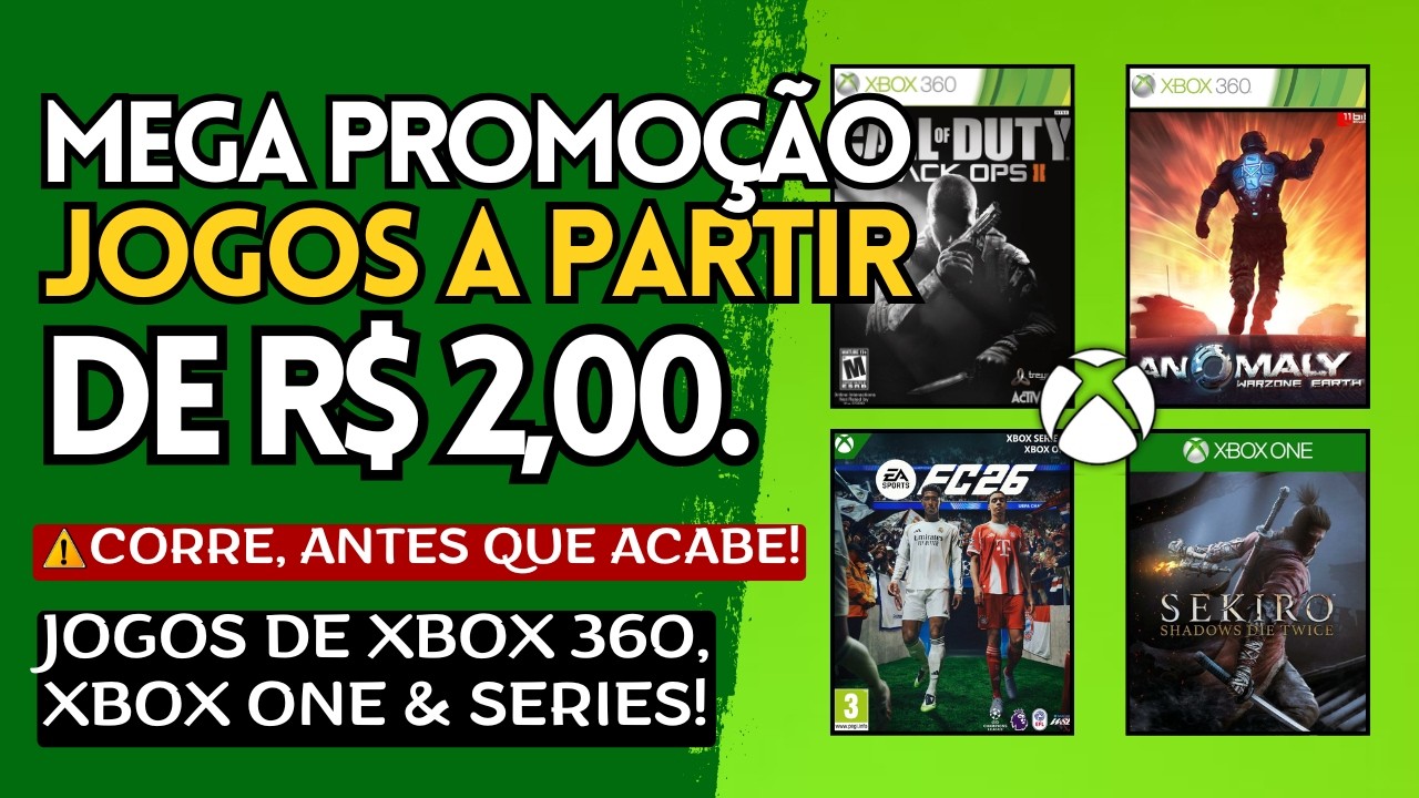 Chegou no XBOX o SUPER SALDÃO Com Jogos a Partir de R$ 2,00 de XBOX 360, XBOX ONE e SERIES!