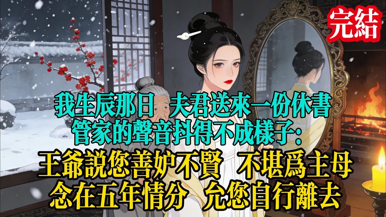 我生辰那日 夫君送來一份休書 管家說：「王爺說您善妒不賢 不堪為主母念在五年情分 允您自行離去...」#小说 #爽文 #大女主 #打脸 #渣男 #绿茶 #完结文 #一口气看完