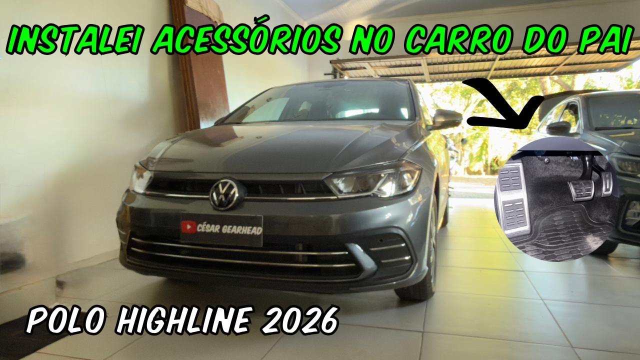 INSTALEI ACESSÓRIOS NO POLO HIGHLINE 2026 🚗🚀