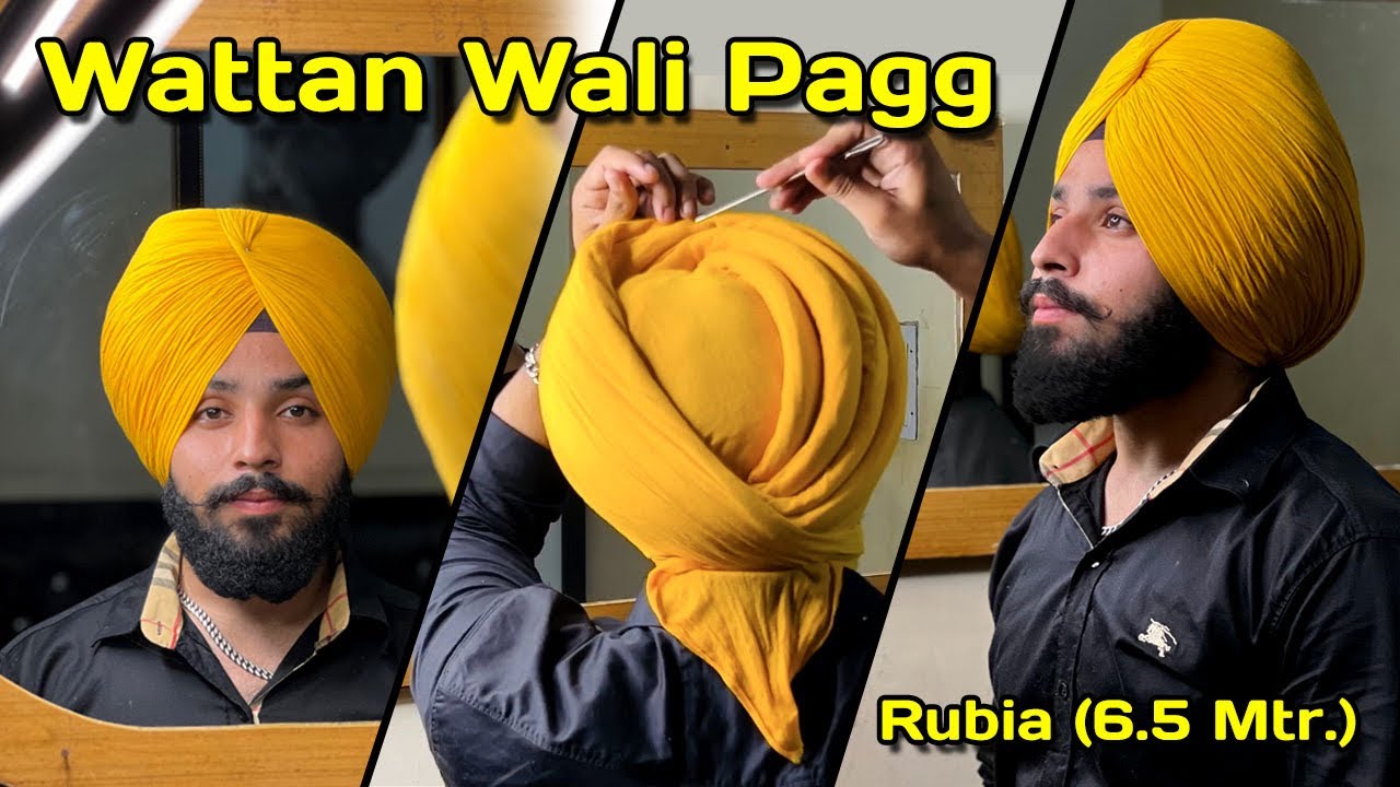 How to tie wattan wali pagg✅🙌🏻(6.5 meter) Rubia cloth❤️||tutorial✨||#turban #pagg #sardari #support