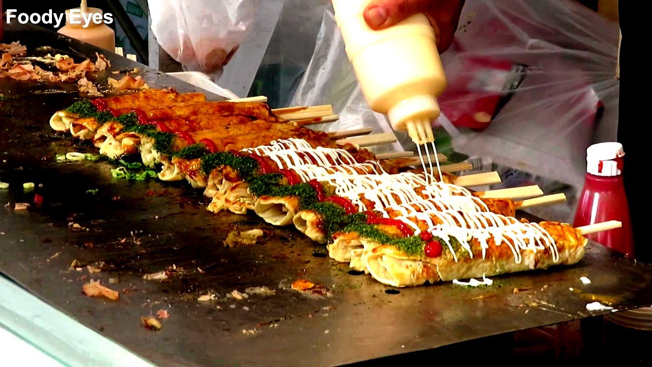 Taste Hashimaki (Okonomiyaki on chopsticks) at Kamakura Spring Festival | Japanese Food