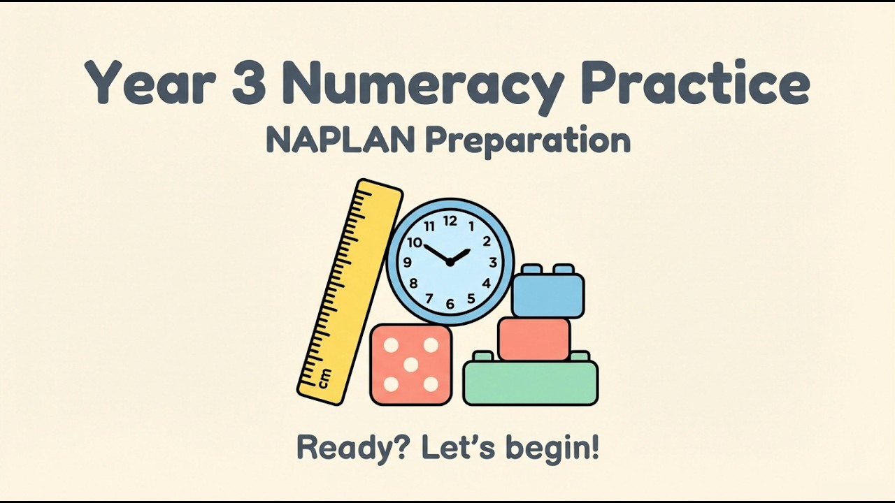 NAPLAN Year 3 Numeracy Practice Test | With Answers & Explanations: Operations, Fractions & Patterns