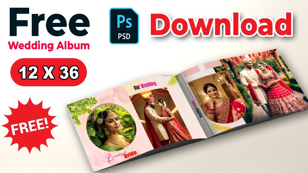 New wedding album psd design | #freepsd #albumdesign #weddingalbum #weddingphotography #photoshop